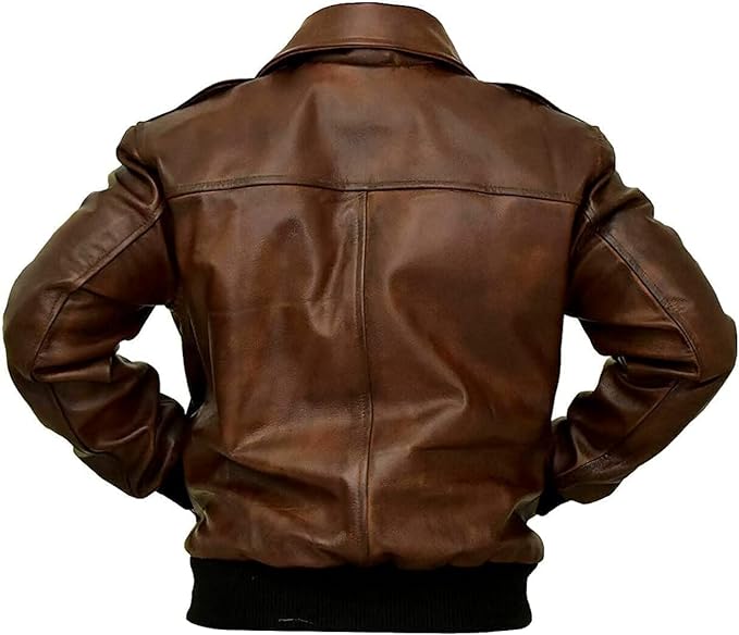 Men's A2 Aviator Brown WWII Flying Tiger Jacket - Bomber Leather Jacket