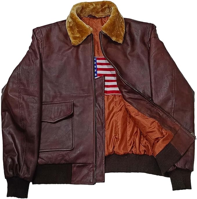 A-2 Men's Air Force WWII Flight Leather Jacket- Aviator Jacket Men