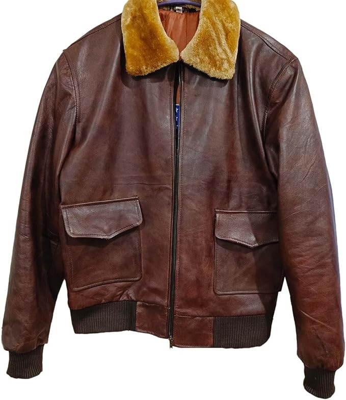 A-2 Men's Air Force WWII Flight Leather Jacket- Aviator Jacket Men