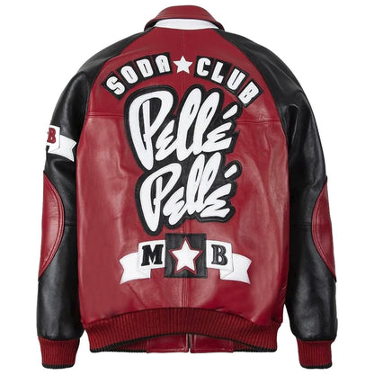 Pelle Pelle Classic Soda Club Plush Leather Jacket Black & Red