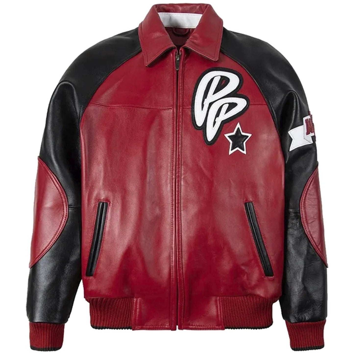 Pelle Pelle Classic Soda Club Plush Leather Jacket Black & Red