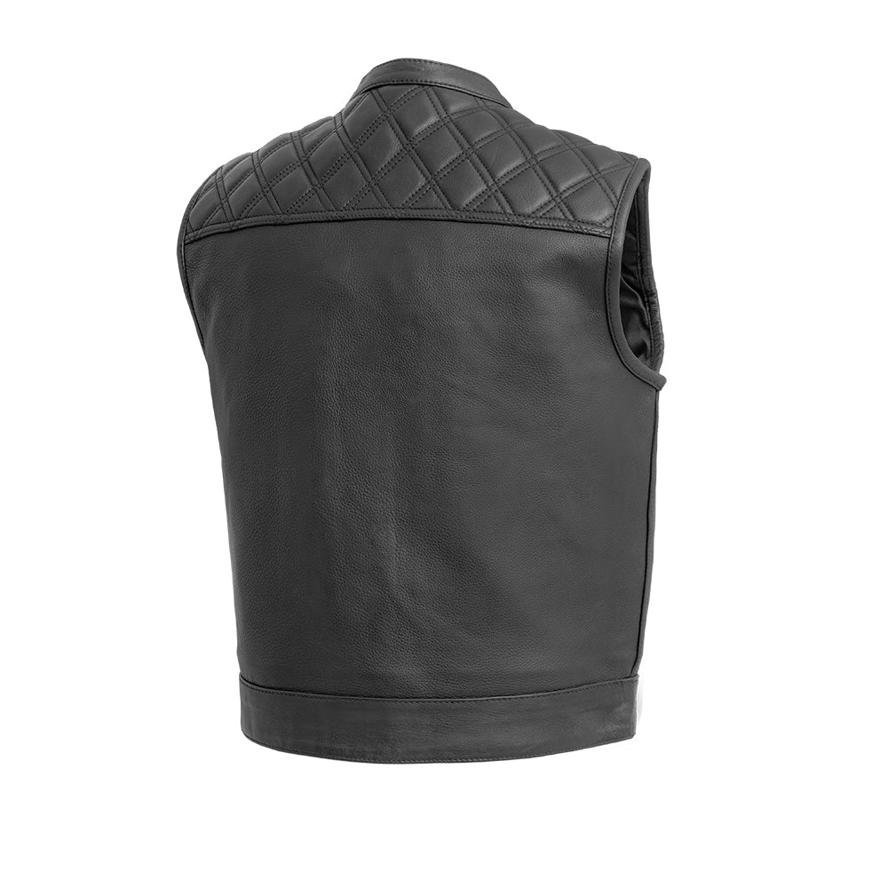 Upside Men's Club Style Leather Vest (Black)