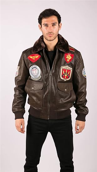 Men's  Bomber Jacket Aviator Air Force Pilot Flying Real Leather Jackets