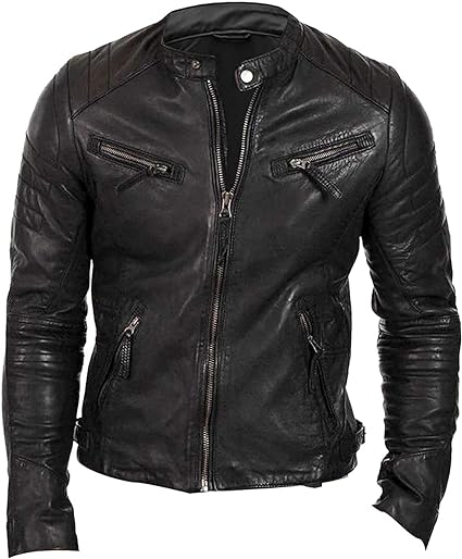 Men's Slim Fit Distressed Leather Jacket | motorcycle Leather Jacket