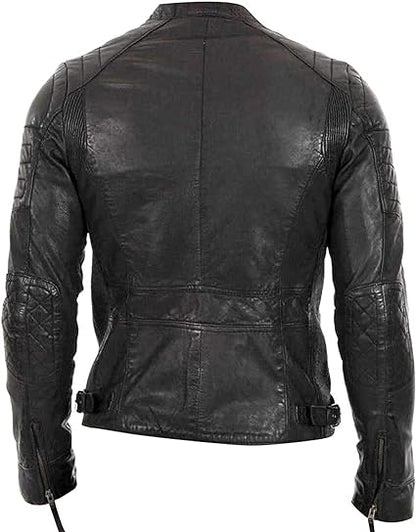 Men's Slim Fit Distressed Leather Jacket | motorcycle Leather Jacket