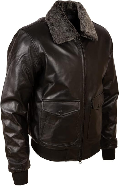 Men's Real Leather Pilot Aviator Fashion Jacket