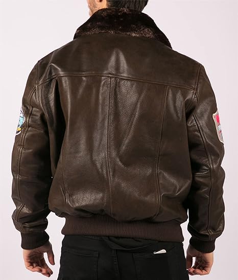 Men's  Bomber Jacket Aviator Air Force Pilot Flying Real Leather Jackets