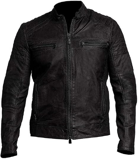 Men's Slim Fit Distressed Leather Jacket | motorcycle Leather Jacket