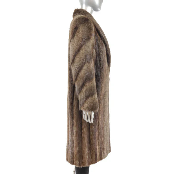 Women's Brown Beaver Fur Coat - Luxurious Winter Outerwear