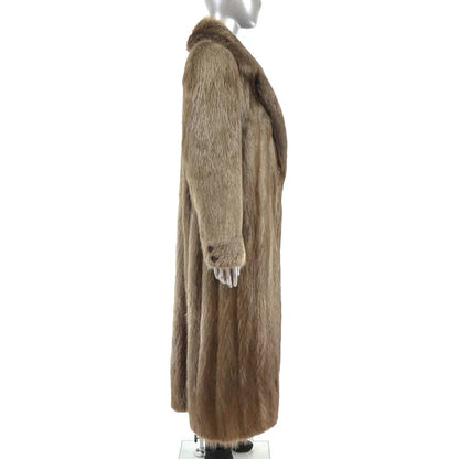 Women's Blonde Beaver Fur Coat - Luxury Winter Outerwear