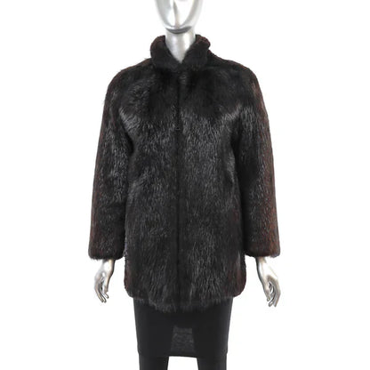 Women's Beaver Fur Jacket - Luxurious Winter Fashion