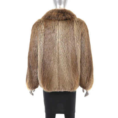 Women's Blonde Beaver Fur Jacket - Luxury Winter Outerwear