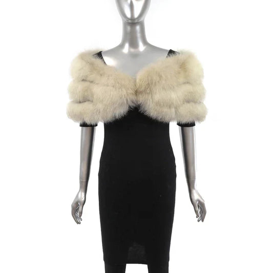 Women's Blue Fox Fur Stole - Luxurious Fur Accessories