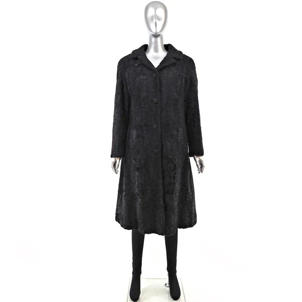 Women's Persian Lamb Fur Coat - Luxurious Winter Outerwear