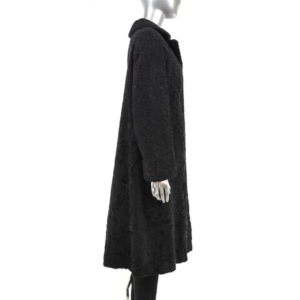 Women's Persian Lamb Fur Coat - Luxurious Winter Outerwear