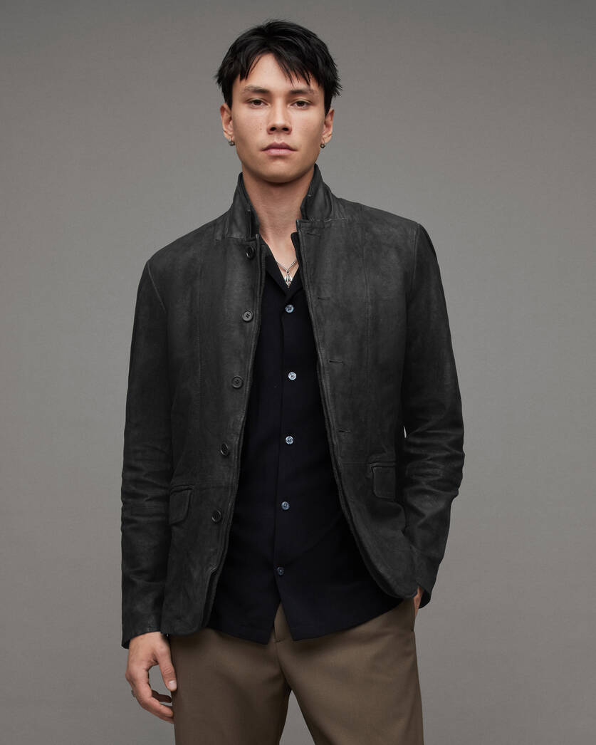 Survey Double Layered Leather Blazer