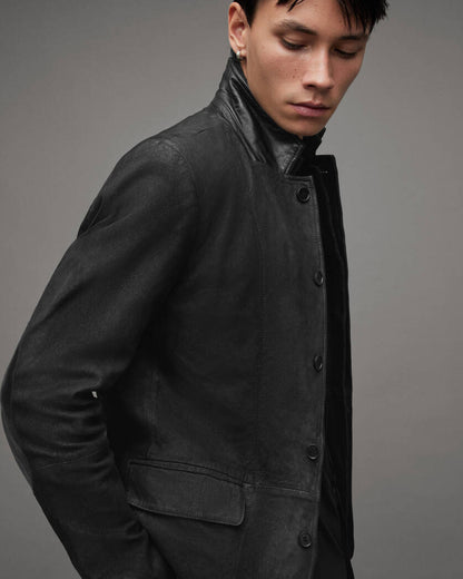 Survey Double Layered Leather Blazer