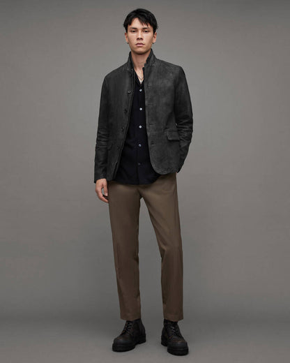 Survey Double Layered Leather Blazer