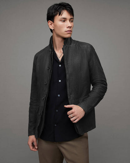 Survey Double Layered Leather Blazer