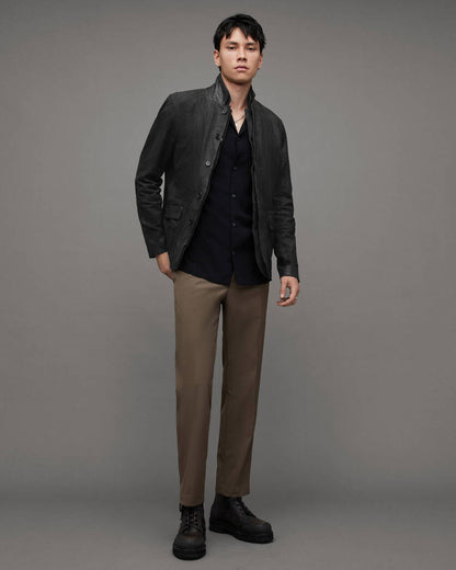 Survey Double Layered Leather Blazer