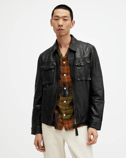 Whilby Zip Up Lightweight Leather Jacket