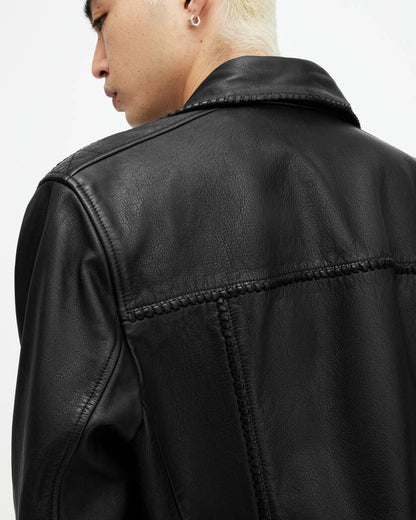 Warner Relaxed Fit Leather Biker Jacket