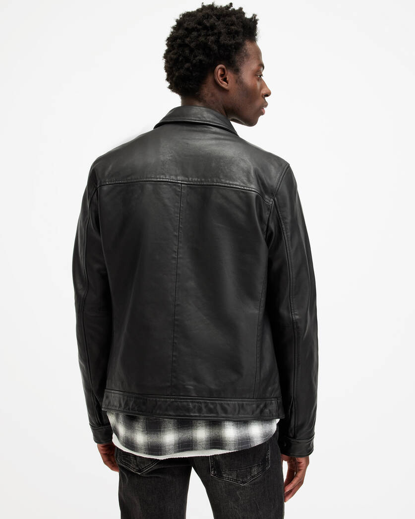 Luck Slim Front Zip Up Leather Jacket