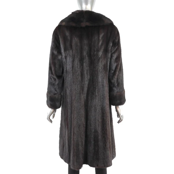 Mahogany Mink Fur Coat with Sable Collar | Luxury Women's Furs