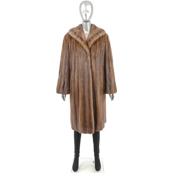 Brown Mink Fur Coat - Gift For Her