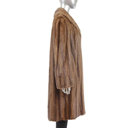 Brown Mink Fur Coat - Gift For Her