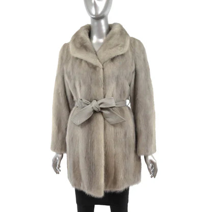 Grey Mink Coat With Stroller - Gift For Her.