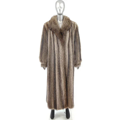 Raccoon Fur Coat - Women's Full Length Fur Coat