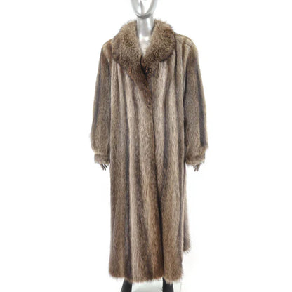 Raccoon Fur Coat - Women's Full Length Fur Coat