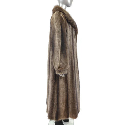 Raccoon Fur Coat - Women's Full Length Fur Coat