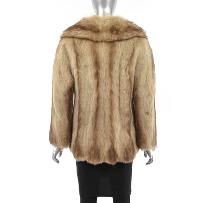 Blonde Raccoon Fur Jacket - Women's Fur Coats