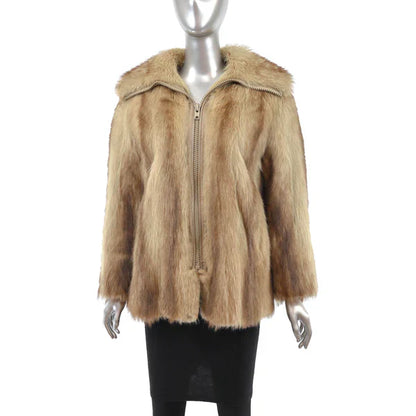 Blonde Raccoon Fur Jacket - Women's Fur Coats