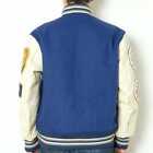 Men Varsity Blue Wool Body & Leather Sleeves Jacket