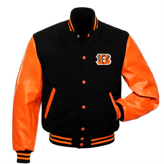 Cincinnati Bengals Varsity Jacket Original Wool & Leather Sleeves