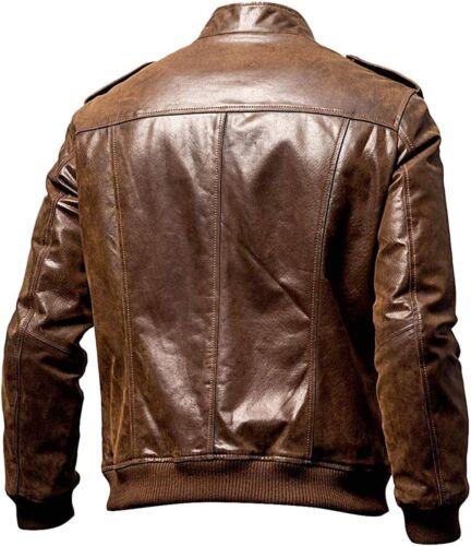 Cafe Racer Brown Retro Biker Jacket aMotorcycle Distressed Sheep Leather Jacket