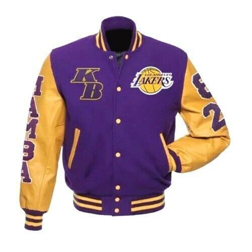 Kobe Bryant Los Angeles Lakers Basketball Varsity Wool Jacket Letterman Bomber