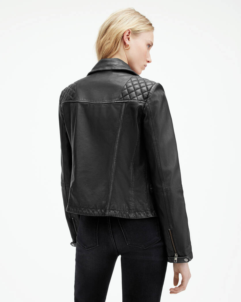 Dalby Slim Fit Leather Biker Jacket