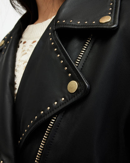 Balfern Studded Leather Biker Jacket