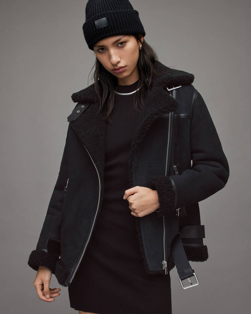 Rei Shearling Biker Jacket