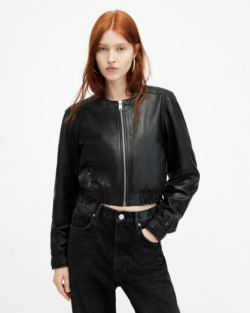 Everly Leather Bomber Jacket