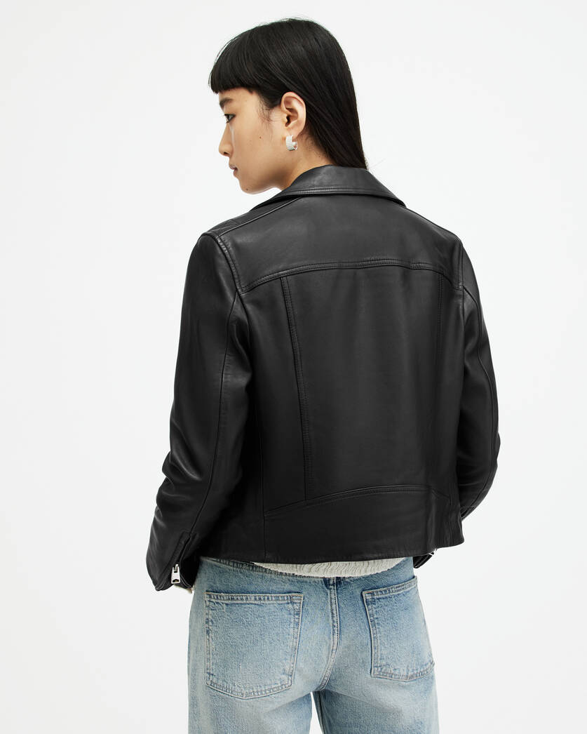 Dalby Slim Fit Leather Biker Jacket