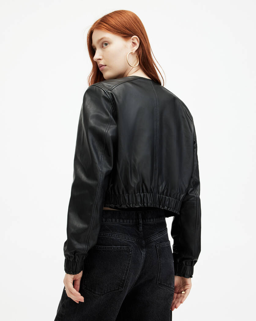 Everly Leather Bomber Jacket