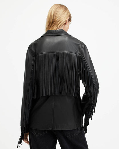 Corinna Tassel Leather Blazer