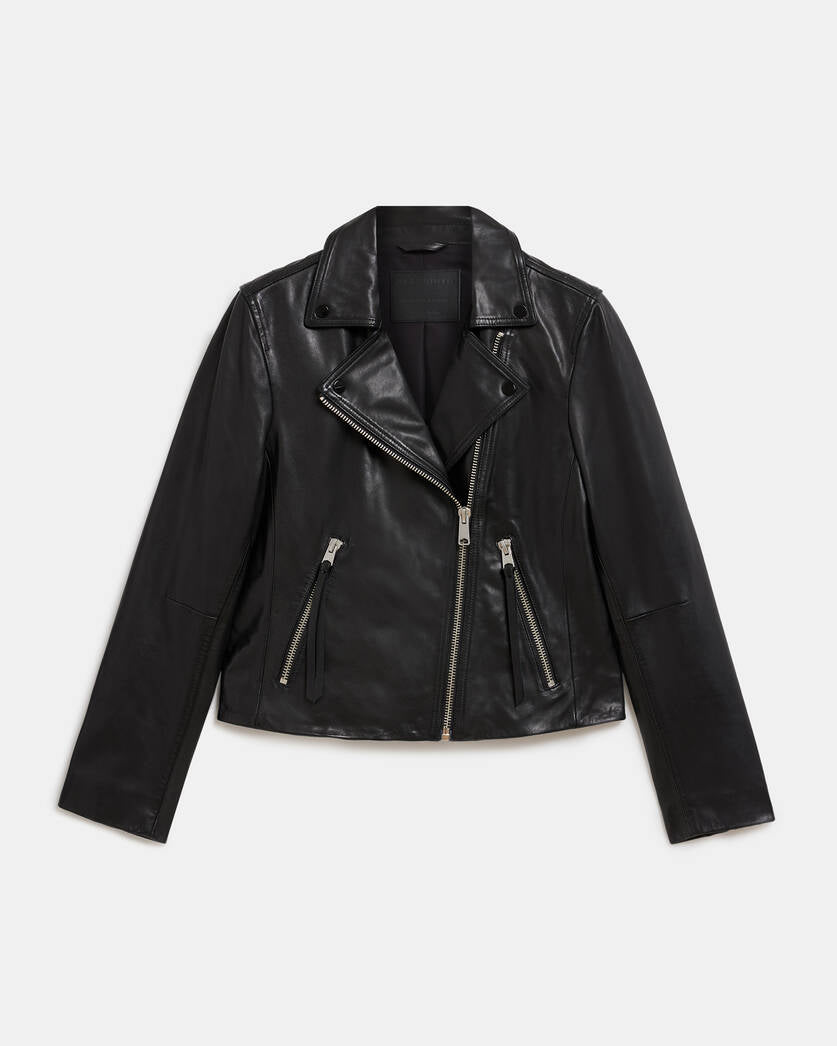 Dalby Slim Fit Leather Biker Jacket