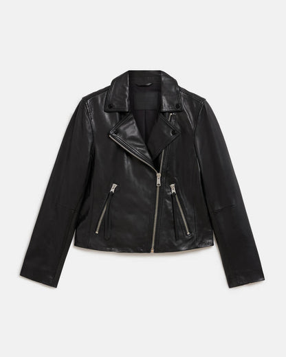 Dalby Slim Fit Leather Biker Jacket