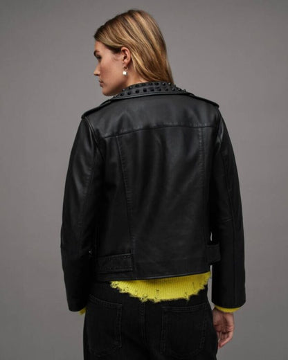 Balfern Studded Leather Biker Jacket